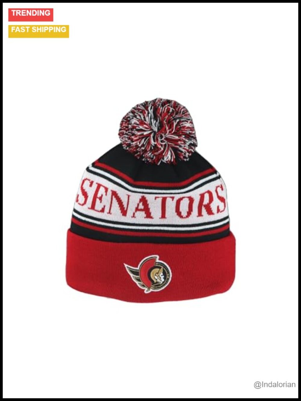 ZHATS NHL Ottawa Senators Pom Beanie Knit Hat Officially Licensed Fan Gear